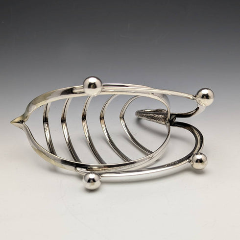 British Vintage Silver Plated Swan Toast Rack
